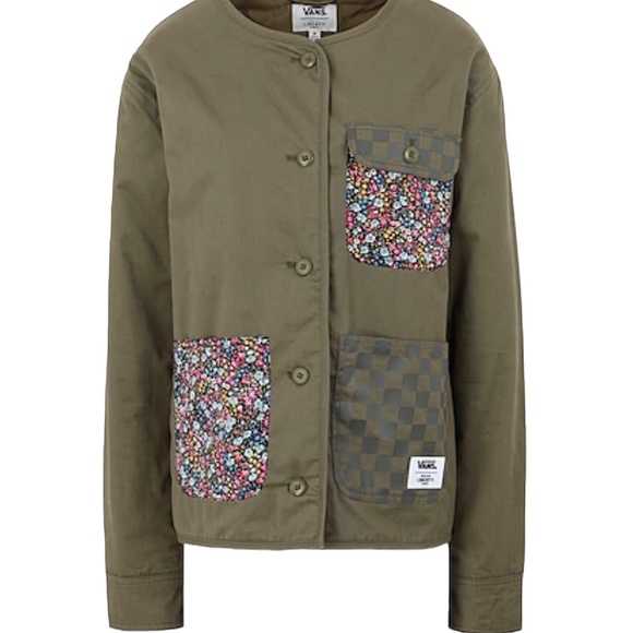 💖MEGA SALE💖VANS Made With Liberty Jacket Green Women Casual Coat VN0A5FSDZEA - Picture 4 of 7